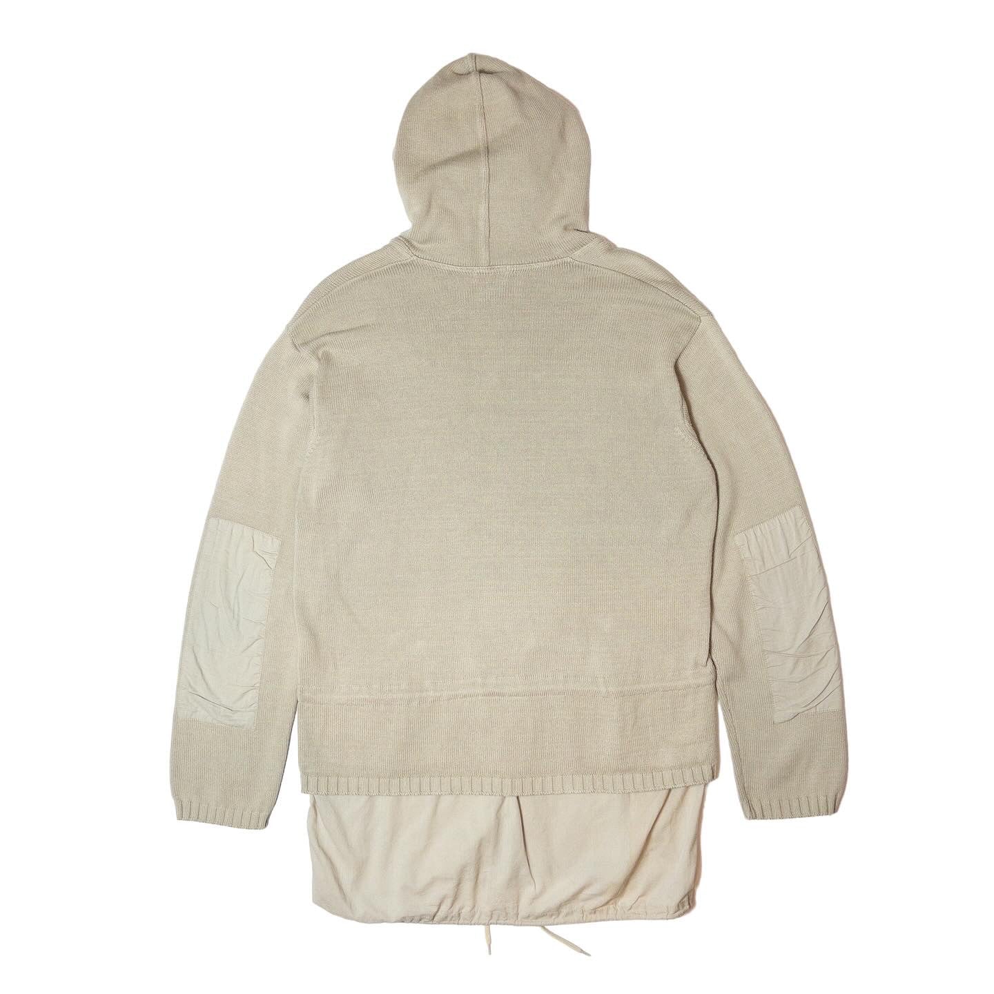 Helmut Lang 1998 Layered Military Parka Knit Hoodie