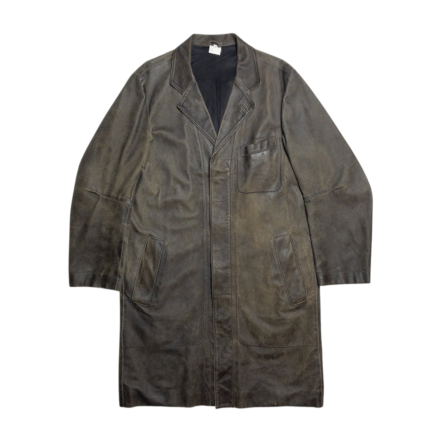 Ann Demeulemeester AW00 Treated Leather Coat