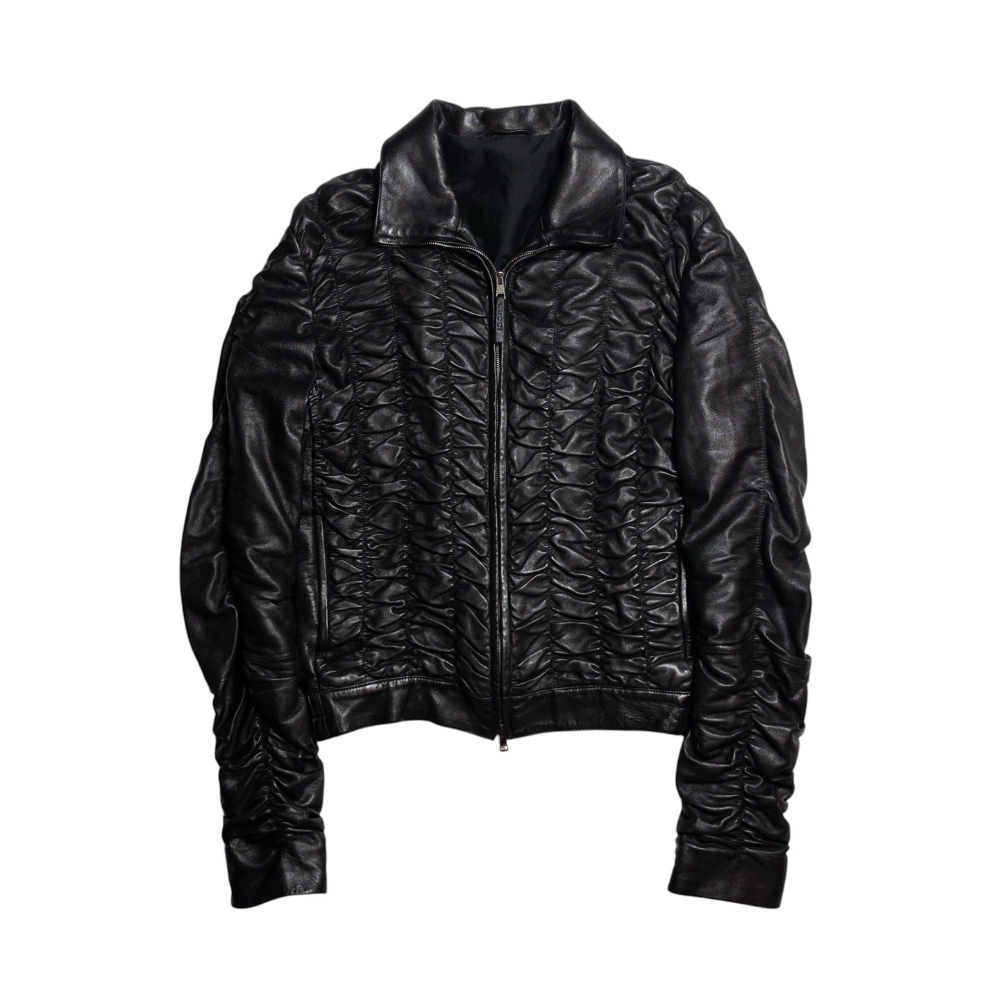 Gucci by Tom Ford SS2000 Ruched Leather Jacket